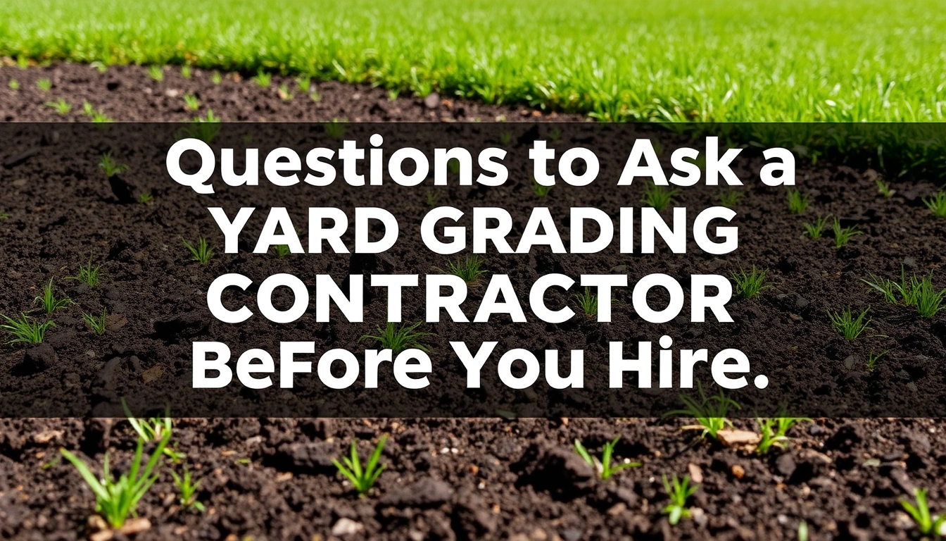 Questions to Ask a Yard Grading Contractor Before You Hire